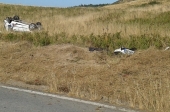 Capotamento na estrada da Lagoa